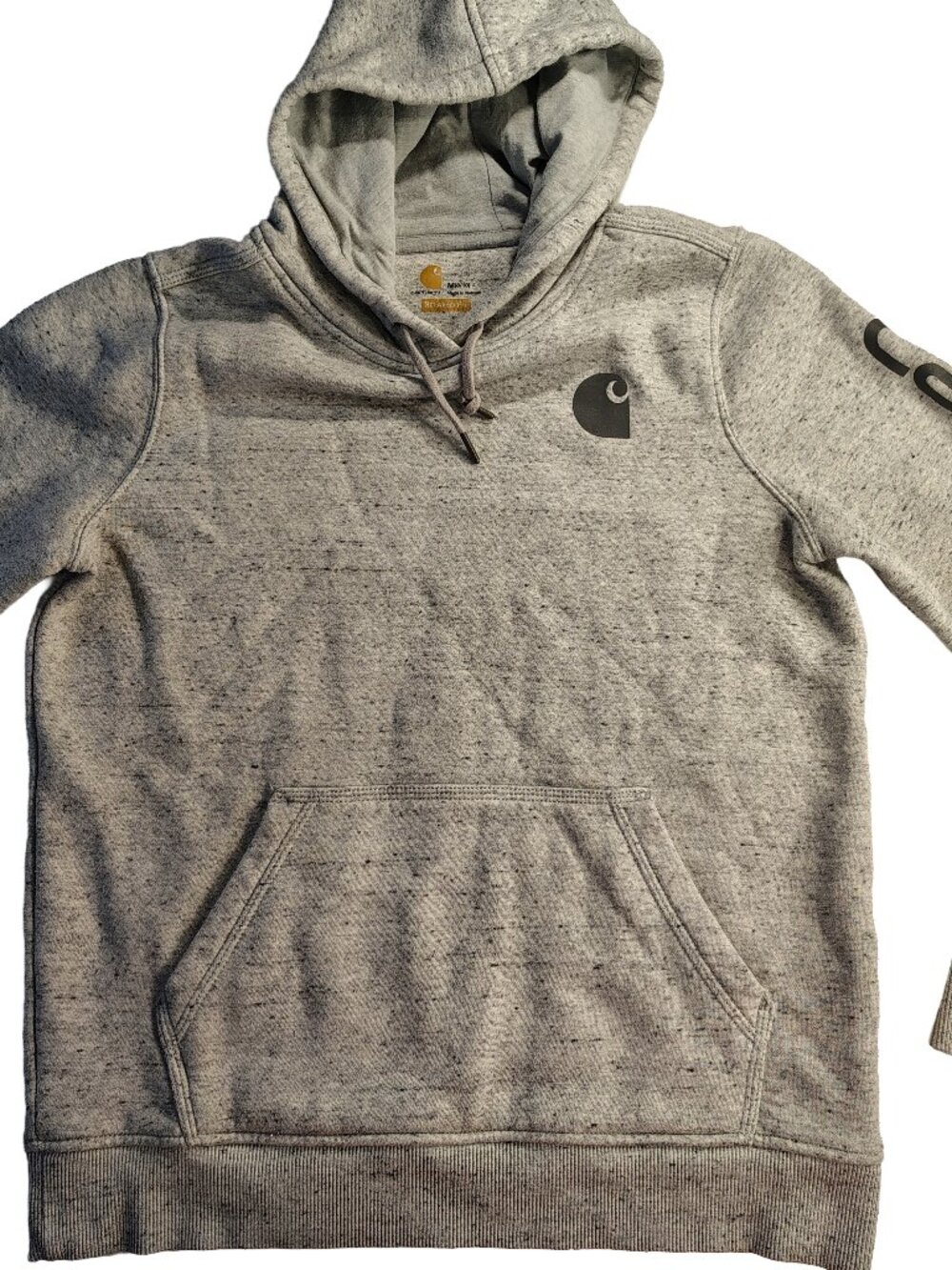 Men's Medium Gray Relaxed Fit Carhartt Heavyweight Cotton Drawstring Hoodie